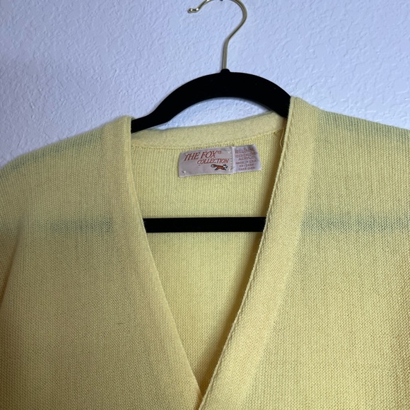 Vintage The Fox Collection Grandpa Yellow Button Up Sweater - Picture 7 of 9